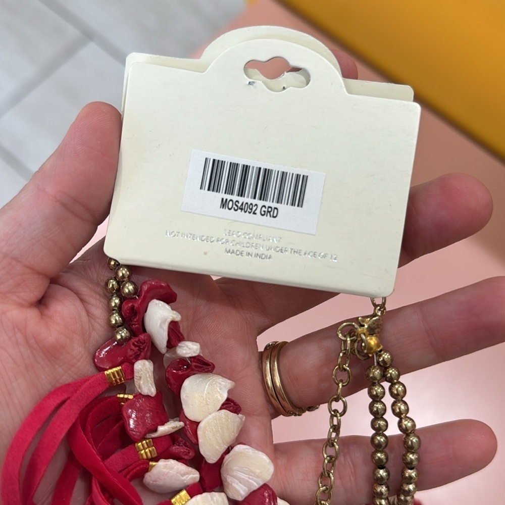 MIA Collection Born In The USA Red Tassels Shell Boho Costume Festival Necklace - Picture 4 of 4